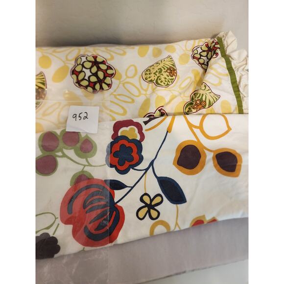 ANTHROPOLGIE Floral Fringe Cotton Shams (1-Euro, 1-Standard) Set of 2 - Picture 9 of 9